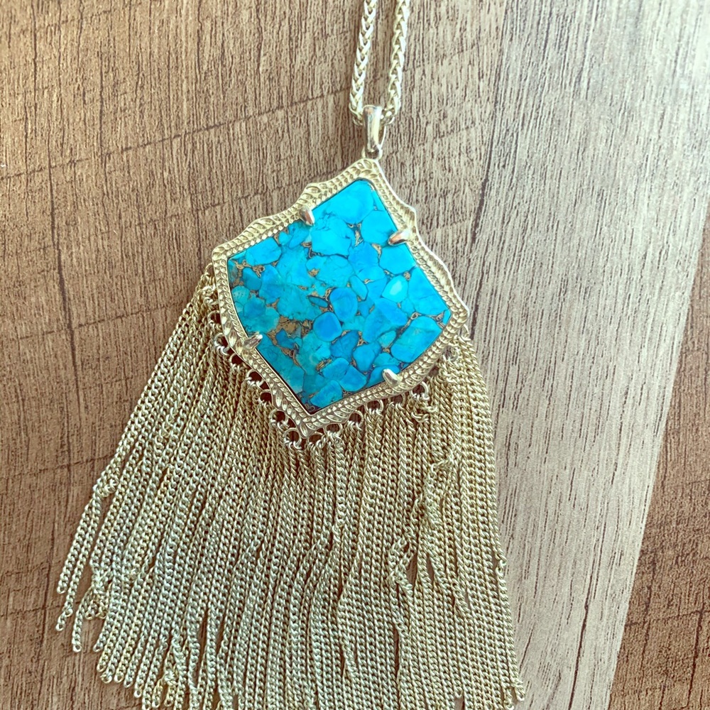 Kingston Gold Necklace in Bronze Veined Turquoise